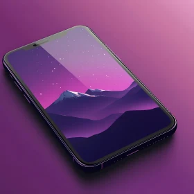 Violet Sky Mountain on Mobile Screen