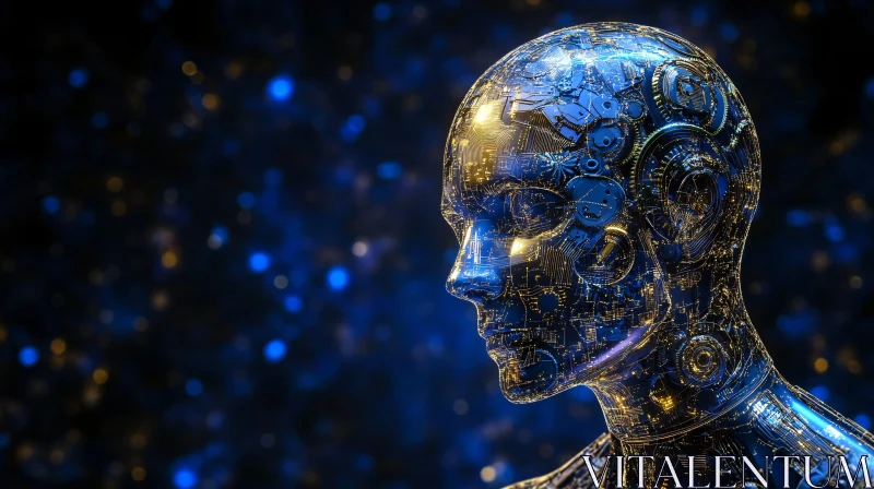 Mechanical Artificial Intelligence Head AI Image