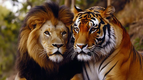 Lion and Tiger Close-Up