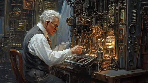 Steampunk Machine Inventor's Study