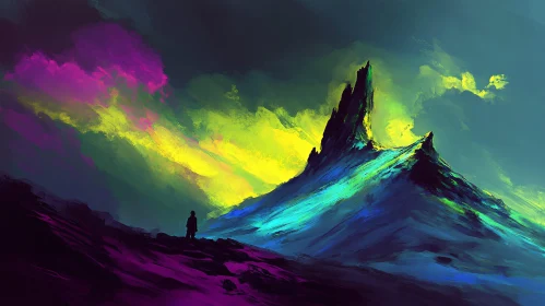 Painted Mountain Landscape