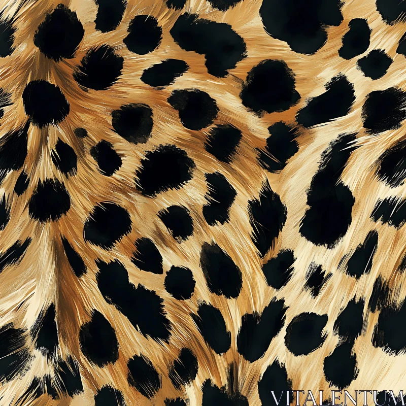 Seamless Leopard Fur Pattern AI Image