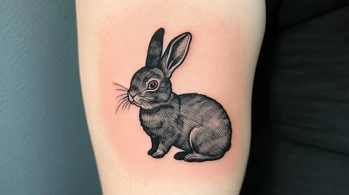 Detailed Rabbit Tattoo Art