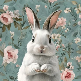 Charming Bunny Among Blossoms
