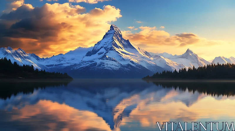 AI ART Still Waters Mountain Peak