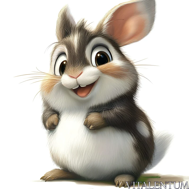 Cheerful Bunny Character Illustration AI Image