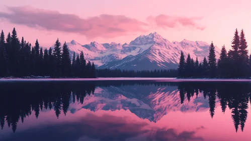 Tranquil Mountain Lake at Sunset