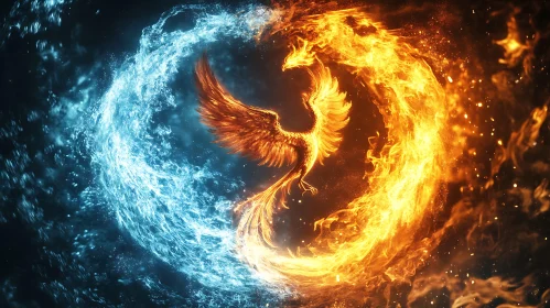 Elemental Phoenix: A Symphony of Fire and Water