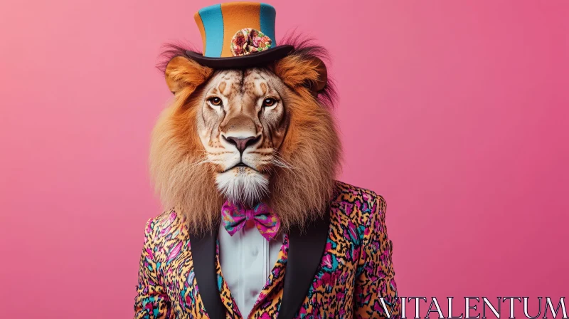 AI ART Dapper Lion in Formal Wear