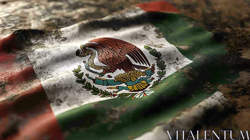 Grunge Style Mexican National Flag AI Image