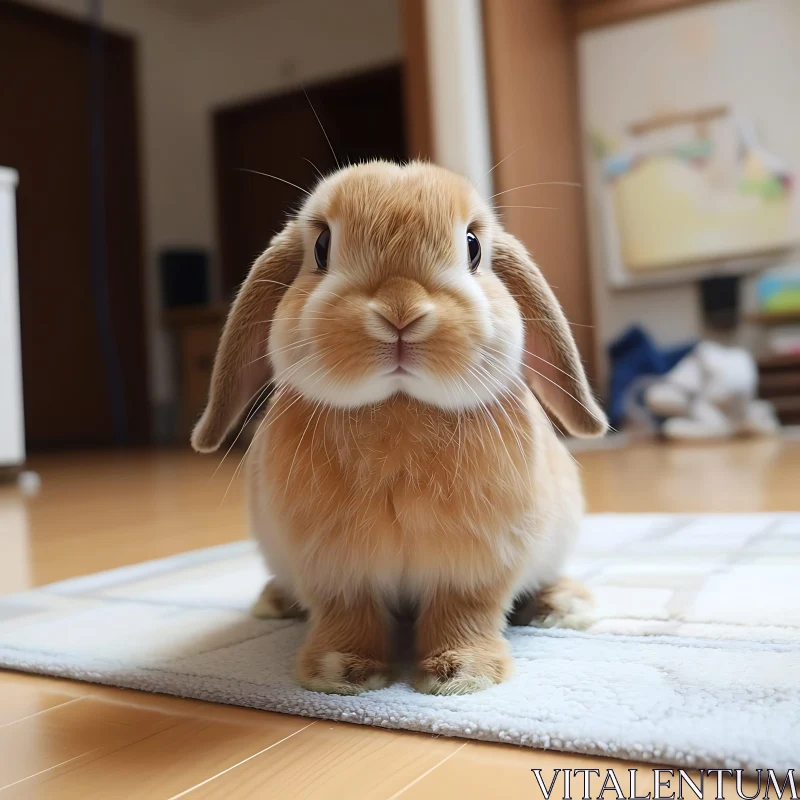 Charming Indoor Bunny Still Life AI Image