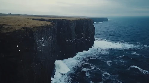 Coastal Cliffs and Crashing Waves