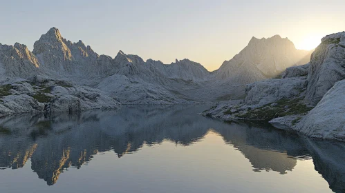 Peaceful Mountain Scene at Sunrise