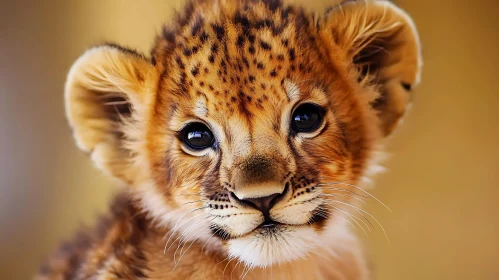 Lion Cub Face Close-Up