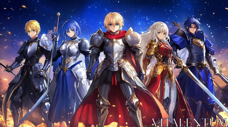 Knights of the Anime Realm AI Image