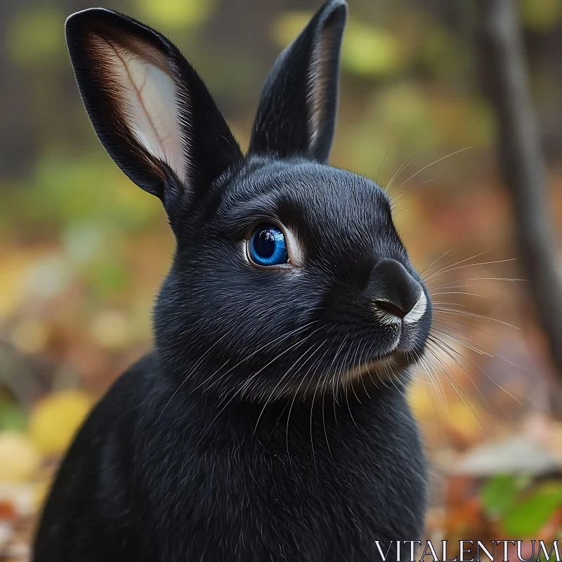 Portrait of a Black Rabbit AI Image