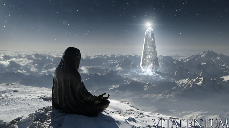 Mountain Peak Meditation with Monolith AI Image