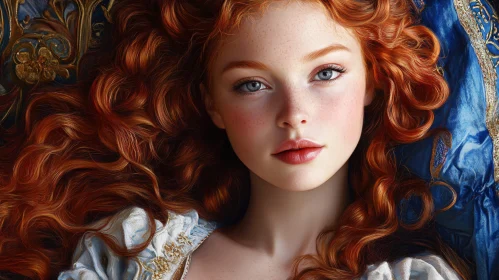 Close-Up Portrait of a Red-Haired Woman