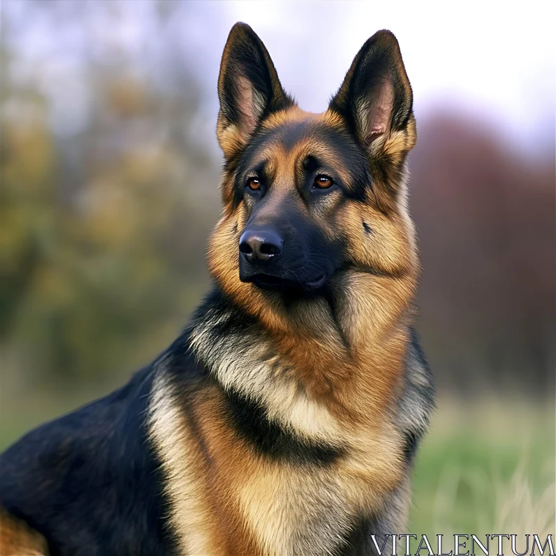 AI ART Regal German Shepherd in Natural Setting