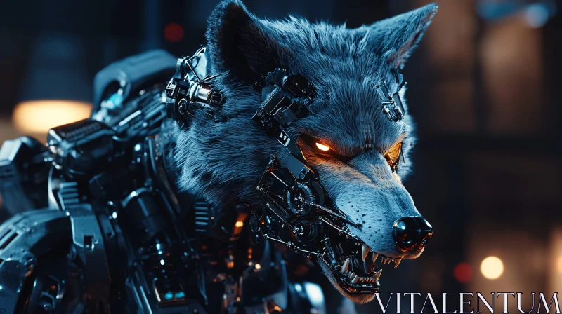 AI ART Futuristic Robotic Wolf