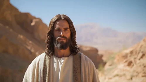 Serene Desert Portrait of a Man