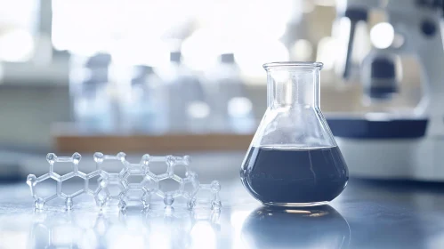 Flask and Molecular Model