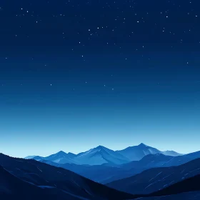 Night Sky Mountain Range