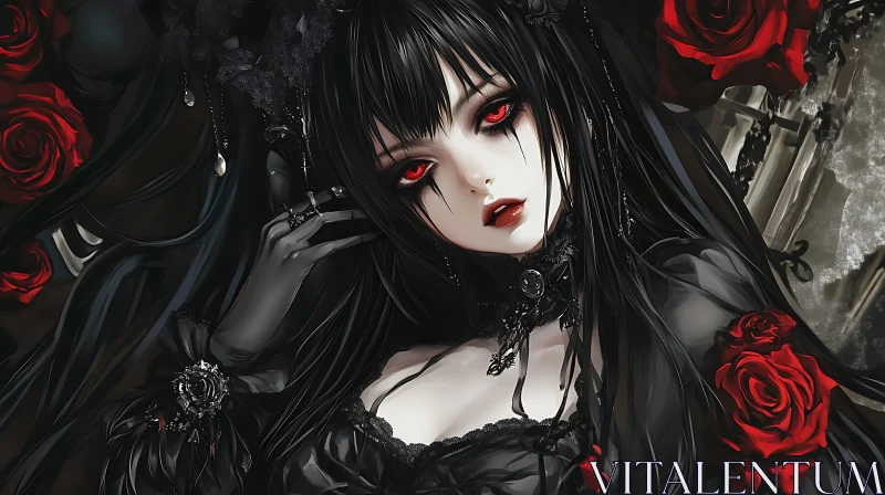 Dark Fantasy Anime Illustration AI Image