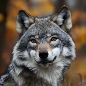 Detailed Wolf Face in Natural Light