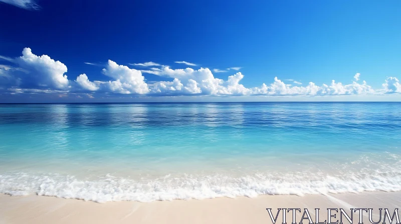 AI ART Seascape with Blue Sky and White Sand