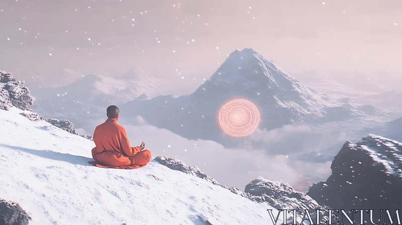 AI ART Mountain Meditation Spiritual Journey