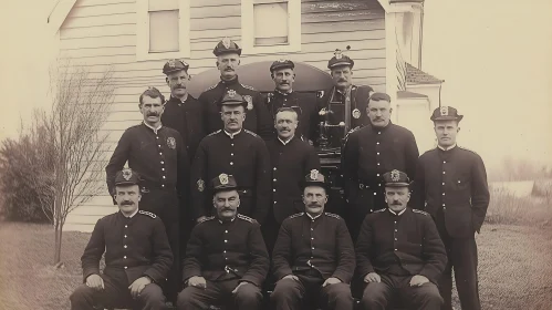 Sepia Toned Law Enforcement Group Photo