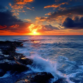 Picturesque Ocean Sunset Scenery