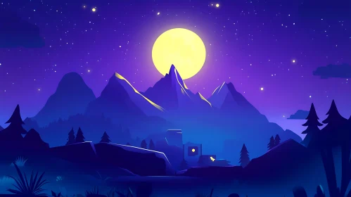 Starlit Peaks and Moonlight