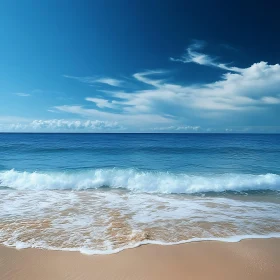 Peaceful Beach Scene with Blue Sky