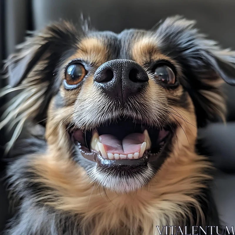 Joyful Canine Face Close-Up AI Image