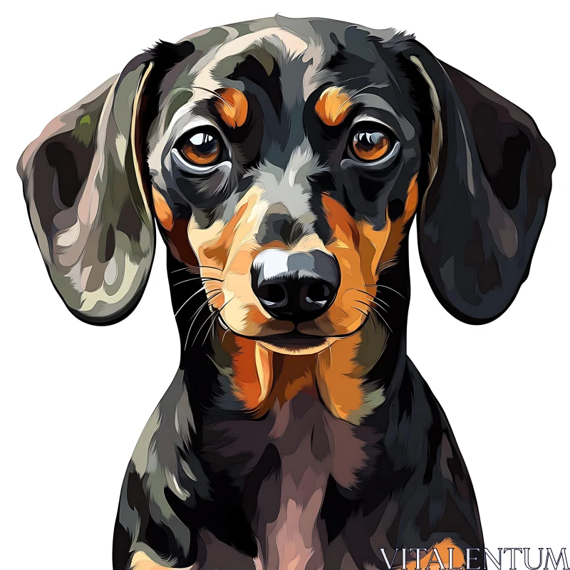 Dachshund Dog with Expressive Eyes AI Image