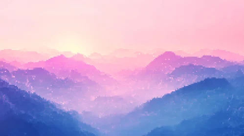 Soft Pixelated Mountain Range