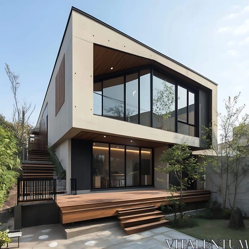 Contemporary Urban Dwelling with Minimalist Design AI Image