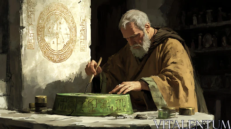 AI ART Ancient Alchemist at Work