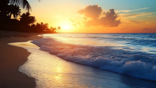 Tropical Beach at Dusk