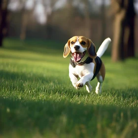 Happy Beagle Enjoying the Outdoors