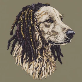 Artistic Dog with Dreads