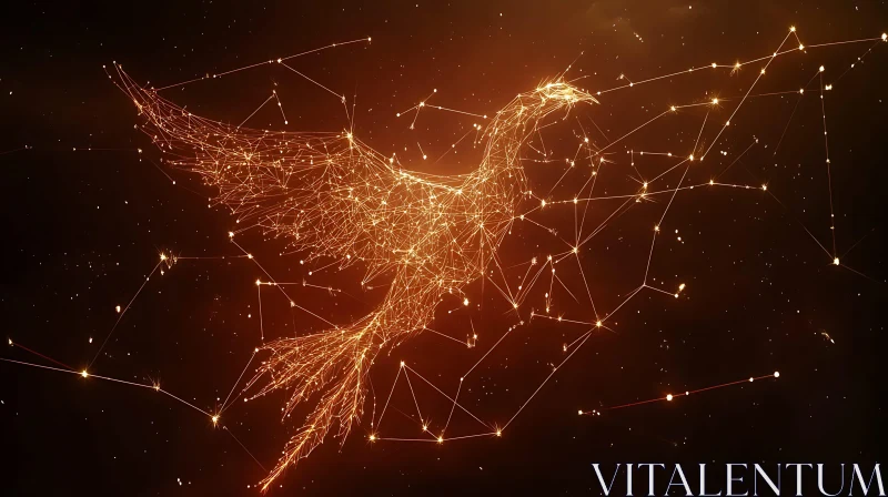 Geometric Phoenix in the Stars AI Image