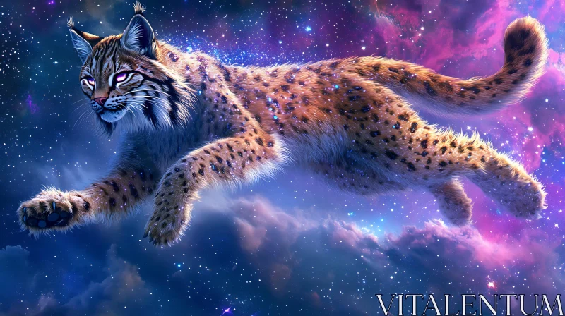 AI ART Lynx Among the Stars