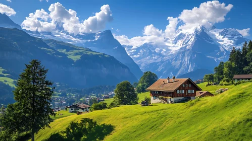 Alpine House with Mountain View