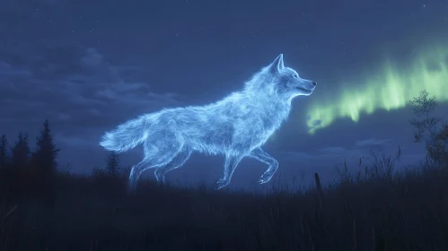 Spirit Wolf at Night