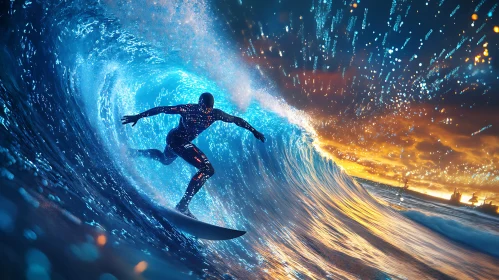 Digital Surfer on the Crest of a Wave
