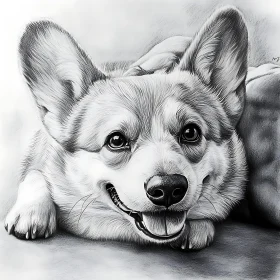 Intricate Corgi Dog Illustration