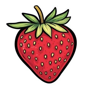 Cartoon Strawberry Art: Red Fruit Delight